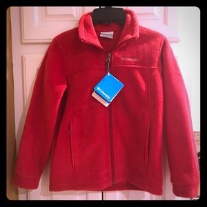 Boys red Columbia fleece jacket